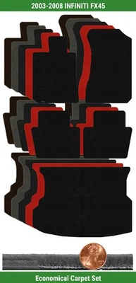 Juego de alfombrillas Velourtex personalizadas para Infiniti FX45 2003-2008 (5 piezas) #T1Y Foto 1 de 4