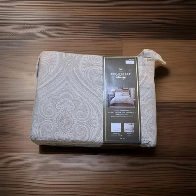 Funda nórdica Fieldcrest de lujo de algodón egipcio King marrón falso beige cachemira 3 piezas  Foto 1 de 4