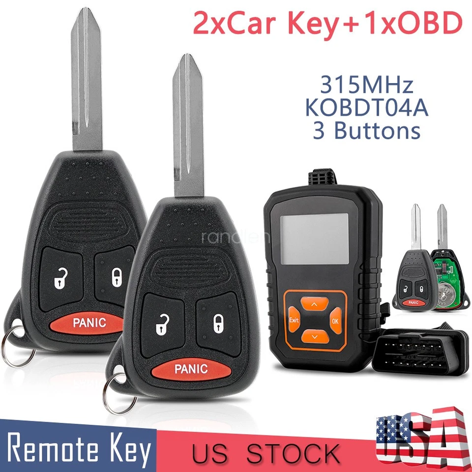 2 Llavero remoto + programador para Dodge Durango Dakota 2005 2006 2007 2008 2009 Foto 1 de 4