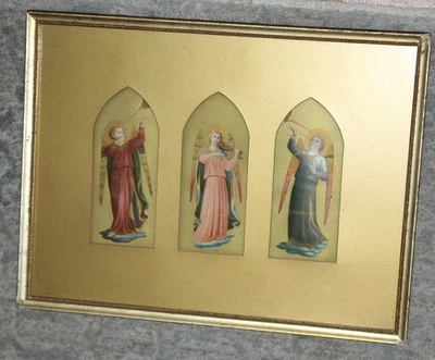 ANTIGUAS ALFOMBRILLAS CATEDRALIC Italianas ÁNGEL FLORENTINO Bonitas Enmarcadas Foto 1 de 4