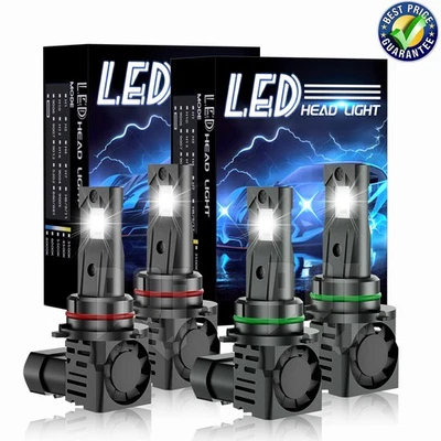 For BMW 328i 1996-1998 4x LED Headlights Bulbs High+Low Beam White 9005 9006 - Image 1 of 4