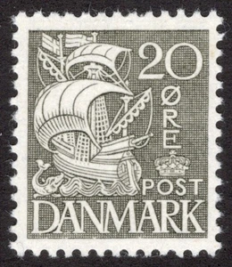 DINAMARCA 1933 SC #232 - MNH** 20 ore Carabela (Tipo I) CV $30,00 *Sellos de la bahía* - Imagen 1 de 2