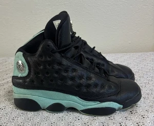 Size 7Y Air Jordan 13 Retro Black Island Green Black/Silver 884129-030 - Picture 1 of 11