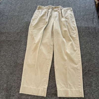 Bills Khakis Pants Mens 36x28 M1P Pleated Original Beige Made in USA 100% Cotton - Image 1 of 4