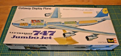 Très rare MAQUETTE  BOEING 747  JUMBO JET  en coupe REVELL  1/144 boite de 1976 - Photo 1/4