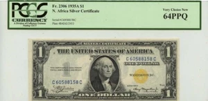 1935A $1 N. Africa Silver Certificate FR#2306 PCGS CH64 PPQ - Picture 1 of 2