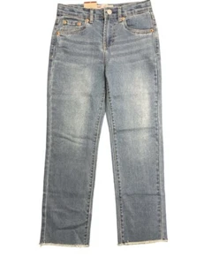 Levi Strauss Youth Girl's High Rise Stretch Adjustable Waist Straight Jeans 7/8 - Picture 1 of 6