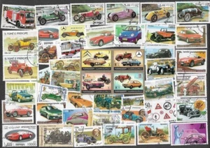 CARS AND MOTORISED VEHICLES STAMPS 100 ALL DIFFERENT COLLECTION (28/11/24) - Picture 1 of 1