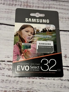 Samsung EVO Select 32GB Class 10 micro SDHC Card with Adapter MB-ME32GA/AM B16 - Photo 1 sur 2