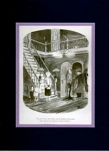 Chas Addams ADDAMS FAMILY - 'ALWAYS KEEP YOUR BACK TO THE WALL' PRO MATTED PRINT - Picture 1 of 1
