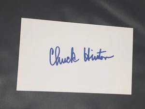 CHUCK HINTON OUTFIELDER INDIANS SENATORS AUTOGRAPHED SIGNED INDEX CARD 3X5 B - Picture 1 of 1