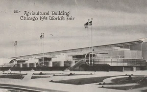 LANDWIRTSCHAFTLICHES GEBÄUDE, CHICAGO 1933 WELTAUSSTELLUNG Souvenir Postkarte - Bild 1 von 2