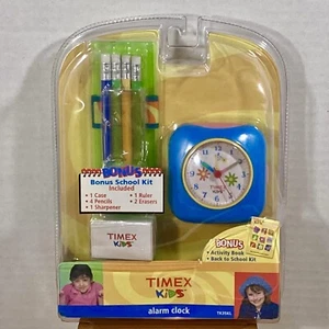 TIMEX Kids Alarm Clock TK35KR w Bonus School Kit incl. Case, Pencils, Sharpener - Picture 1 of 6