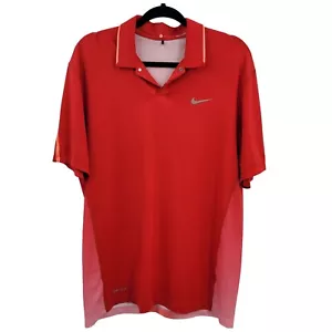Nike Tiger Woods Collection TW Glow Polo Golf Shirt M 639822-657 DRI-FIT Rosso - Foto 1 di 23