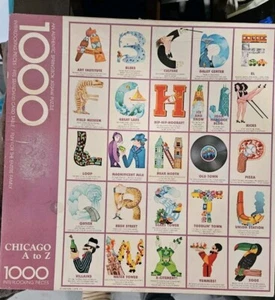 vintage 1984 Springbok 1000 pc puzzle Chicago A to Z with insert  - complete - Picture 1 of 3