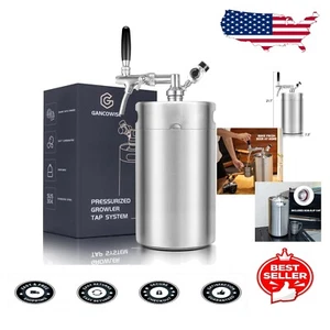 Pressurized Mini Keg Growler with Adjustable Faucet - Perfect for Homebrews - Picture 1 of 9