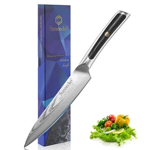 Sunnecko Utility Knife Steak Knife 5 Inch Damascus Steel Kitchen Table Dinner - Bild 1 von 10