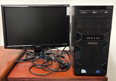 Used PowerSpec Intel Pentium Computer 1GB RAM (No Hard Drive) w/ Acer Monitor - Image 1 of 4