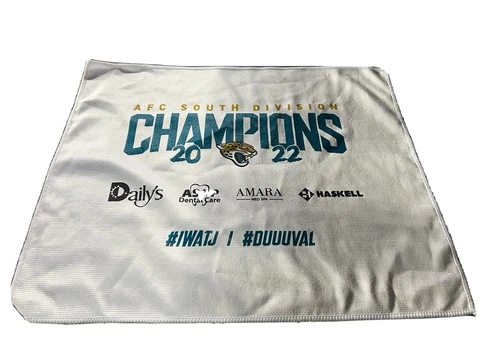 JACKSONVILLE JAGUARS 2022 AFC SOUTH CHAMPIONS RALLY TOWEL HISTORIC COMEBACK GAME Cover