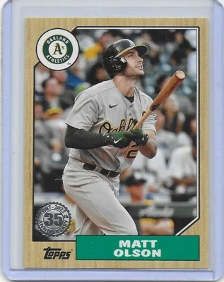 MATT OLSON 2022 TOPPS SERIES 1 1987 35TH ANNIVERSARY #T87-25 ATHLETICS - Image 1 of 2