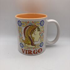 Secret Garden Stoneware Zodiac Virgo Graphic Coffee Mug 16 Oz Orange Interior