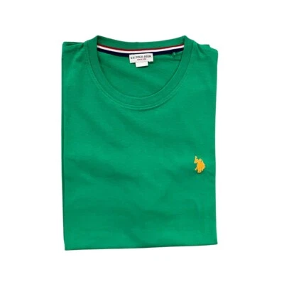U.S. Polo Assn. - T-shirt a maniche corte in cotone piquet con logo arancione - Imagen 1 de 3