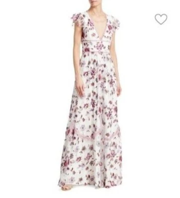 ML Monique Lhuillier Lux Whimsy Wedding Boho Coquette Embroidery Mesh Gown 10 - Image 1 of 4