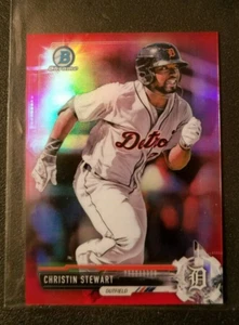 Christin Stewart RC 2017 Bowman Chrome Mini Red Refractor 03/10 Tigers #BCP148 - Picture 1 of 2