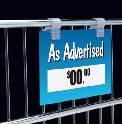 Wire Basket Wire Shelf Clip on Sign Holders -1" W- 50 Pieces - Image 1 of 2