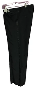 Henry Segal Dress Pants Size 34 Black Adjustable Waist Side Stripe NWT Pleated - Picture 1 of 6