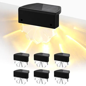 6pcs Solar Step Lights Outdoor Waterproof Solar Pool Deck Light for Fence Stairs - Picture 1 of 5