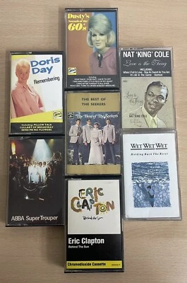 7x CASSETTE TAPE Abba - Eric Clapton - Seekers - Doris Day - Nat King - Wet Wet - Image 1 of 4