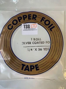 Strumenti e forniture in vetro colorato pellicola di rame Edco 1/4" argento con supporto 36 iarde