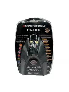 MONSTER CABLE ULTRA HD BLACK PLATINUM 16' 4K ULTIMATE HIGH SPEED HDMI CABLE - Picture 1 of 3