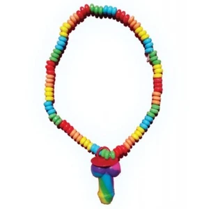 Collar Caramelo Pene Arco Iris - Mordaza Orgullo Comestible Regalo Fiesta Favor Divertida Joyería - Imagen 1 de 1