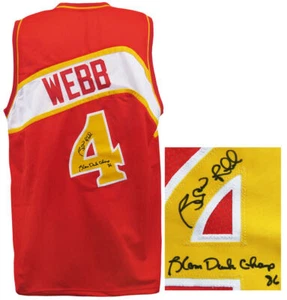 Spud Webb Signed Red T/B Custom Basketball Jersey w/Slam Dunk Champ '86 (SS COA) - Picture 1 of 1