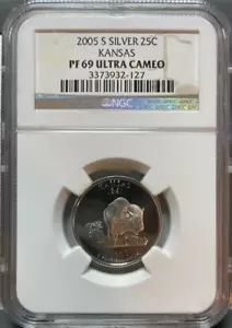 2005 S Kansas State Quarter Silver Proof NGC PF69 ULTRA CAMEO - Picture 1 of 2