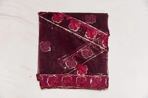 Vintage indische Partykleidung Dupatta Schal Perlen Stickerei Taschentuch Netz Schleier Stola - Bild 1 von 10