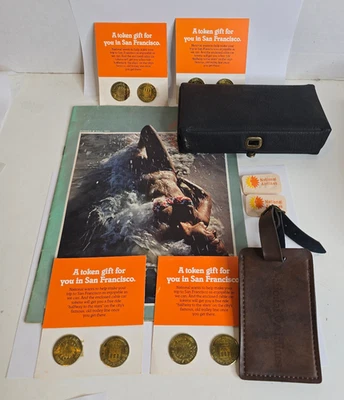 Etiqueta de equipaje National Airlines vintage años 70 paquete de sal fichas de San Fran amenidad Foto 1 de 4