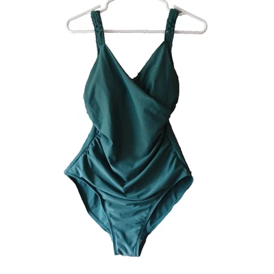 Traje de baño Merona 1 pieza mujer talla M copa suave correas ajustables, verde Foto 1 de 4