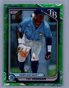2024 Bowman #BCP-126 Tre' Morgan Chrome Prospects Lunar Glow Refractors - Picture 1 of 2