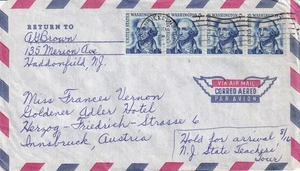 SA62 US Haddonfield New Jersey 1967 to Innsbruck Austria Air Mail cover - Picture 1 of 2