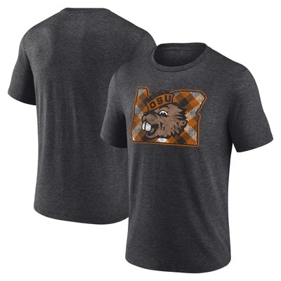 Men's Charcoal Oregon State Beavers Fearless Start Tri-Blend T-Shirt - Image 1 of 4