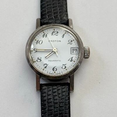 VINTAGE CROTON AQUAMATIC AUTOMATIC Swiss Made LADIES WATCH 20mm - RUNS - Image 1 of 4