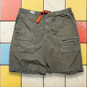 Vintage Gap Cargo Hiking Shorts Y2K Men L Green Ripstop Pockets Outdoor Utility - Picture 1 of 16