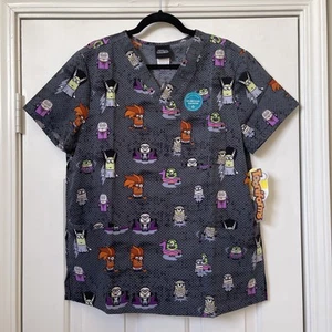 Minions Cherokee Scrubs Tooniforms Halloween Unisex V Neck Top TF687 NEW Nice - Picture 1 of 17