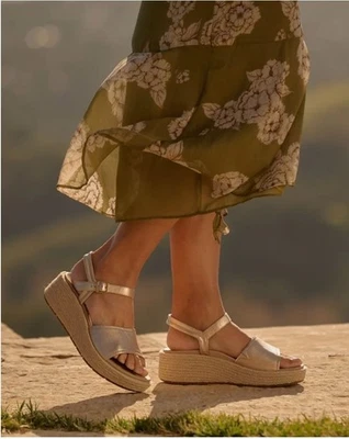 $150 NIB ABEO 8.5 Devyn Sandal Wedge Metatarsal Orthotic Neutral Solstice Buckle - Image 1 of 4