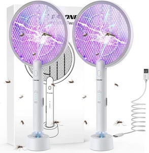 4000V Electric Rechargeable Swatter Mosquito Fly Killer and Bug Zapper Racket UK - Picture 1 of 20