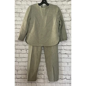 Women’s Akris Punto Francoise Houndstooth 2pc Long Sleeve Top & Pants Size 6/8 - Picture 1 of 12