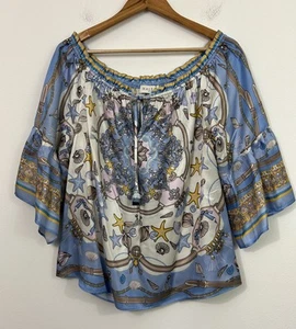 Hale Bob Suzume Silky Blend Top Damen Größe L Mehrfarbig Bluse - Bild 1 von 12